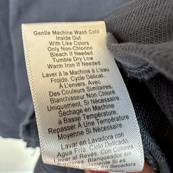 Nation LTD Janae Slim Crew Tee Long Sleeve Button Cuff T-Shirt Blue Womens M - Picture 10 of 12